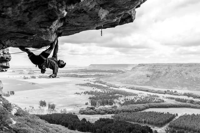 Rock Climber on Cliff